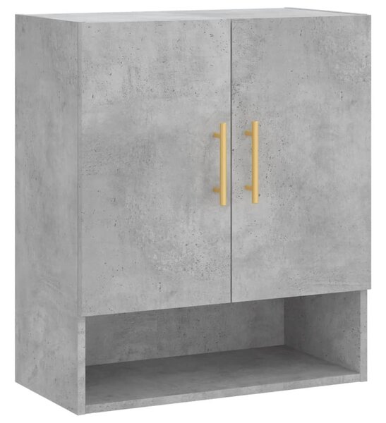 Betonszürke szerelt fa faliszekrény 60 x 31 x 70 cm