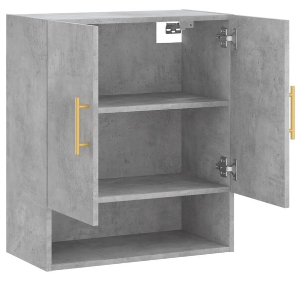 Betonszürke szerelt fa faliszekrény 60 x 31 x 70 cm