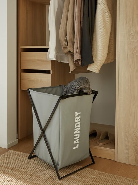 Sinsay - Feliratos szennyeskosár LAUNDRY - sötétszürke