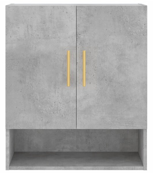 Betonszürke szerelt fa faliszekrény 60 x 31 x 70 cm