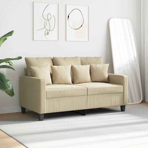 Kétszemélyes krémszínű szövetkanapé 120 cm
