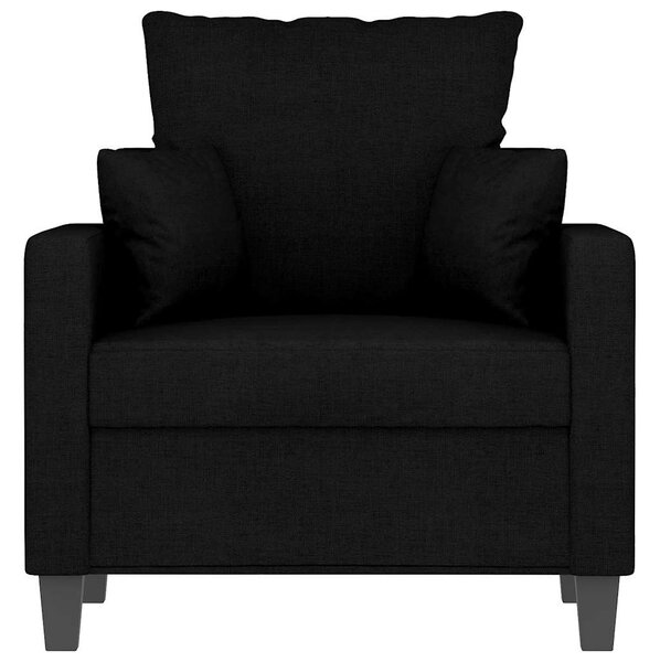 Fekete szövet kanapéfotel 60 cm