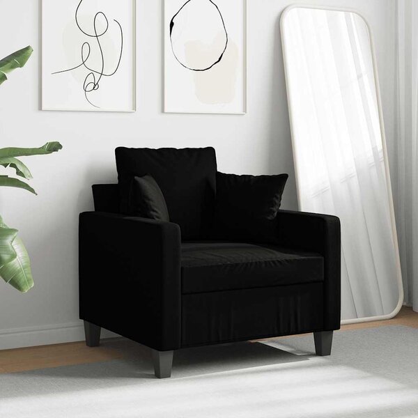 Fekete szövet kanapéfotel 60 cm