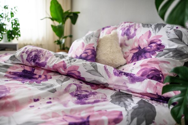 3 db pamut szatén ágyneműhuzat Peony 200x140cm+90x70cm TiaHome