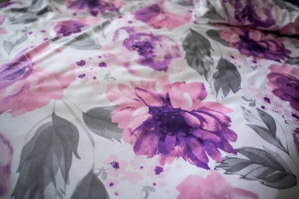 3 db pamut szatén ágyneműhuzat Peony 200x140cm+90x70cm TiaHome