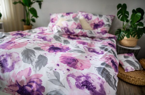 3 db pamut szatén ágyneműhuzat Peony 200x140cm+90x70cm TiaHome