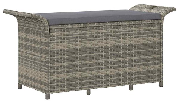 Barna polyrattan kerti pad párnával 116 x 46 x 57 cm