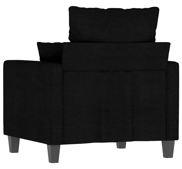 Fekete szövet kanapéfotel 60 cm