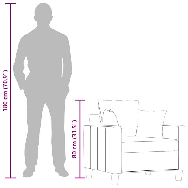 Fekete szövet kanapéfotel 60 cm