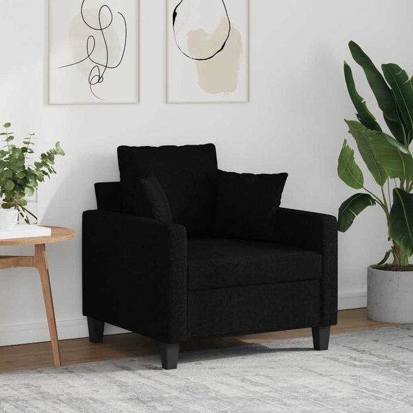 Fekete szövet kanapéfotel 60 cm