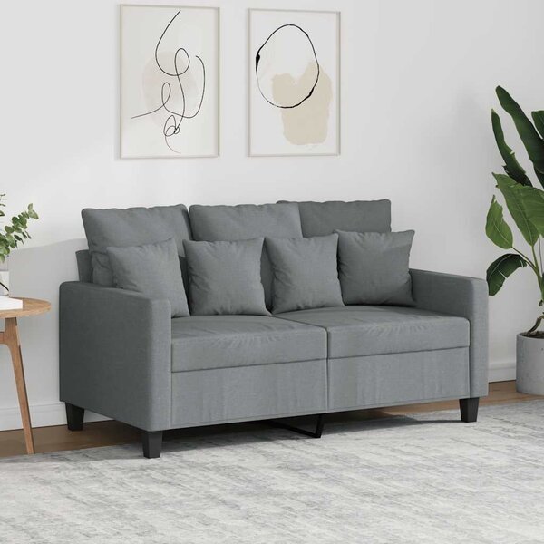 Kétszemélyes világosszürke szövetkanapé 120 cm