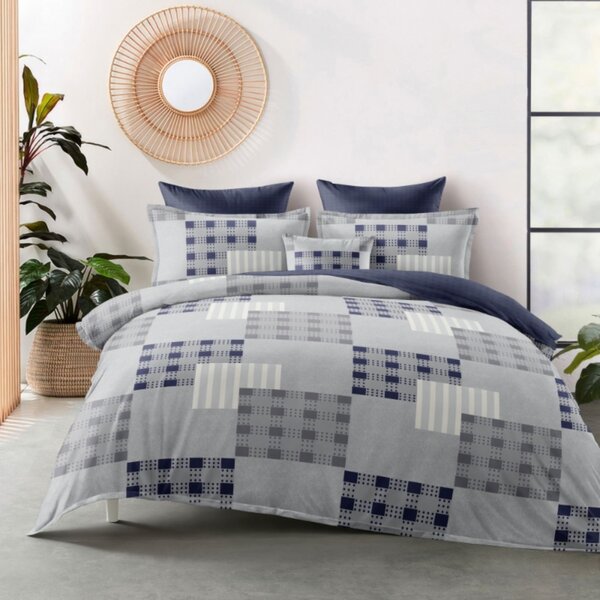 3 részes flanel ágyneműhuzat polipamut Karo 200x140cm+90x70cm TiaHome