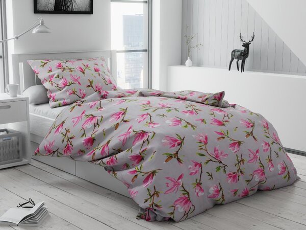 Magnolia pamut ágyneműhuzat TiaHome - 1x Párna 90x70cm, 1x Paplan 140x200cm