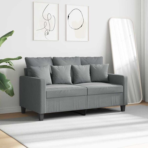 Kétszemélyes világosszürke szövetkanapé 120 cm
