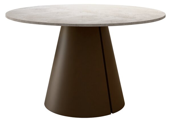 Asztal Oswego 183, 76cm, Világos Travertine, Barna