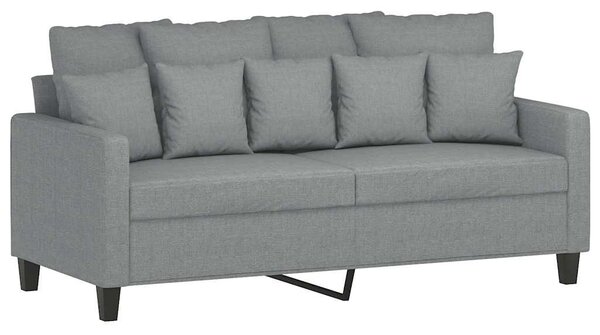 Kétszemélyes világosszürke szövetkanapé 140 cm
