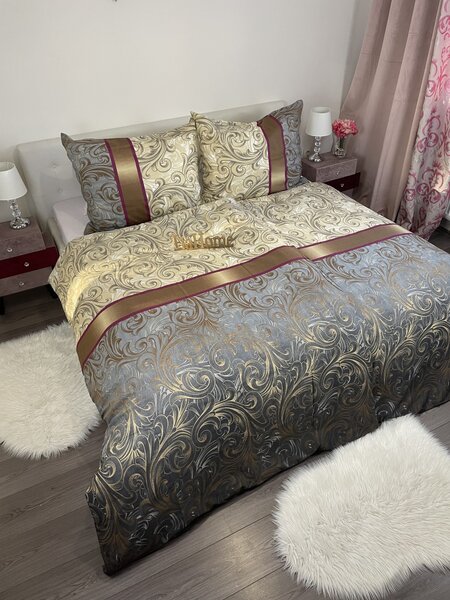 Charlotte pamut ágyneműhuzat TiaHome - 1x Párna 90x70cm, 1x Paplan 140x200cm