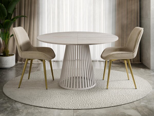 Asztal Prudentia, 76cm, Világos Travertine, Kasmír