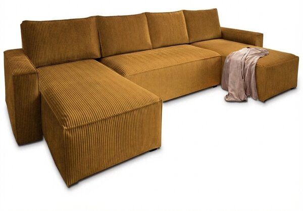 U alakú ülőgarnitúra SMART COSARO 295x140 cm, mustársárga
