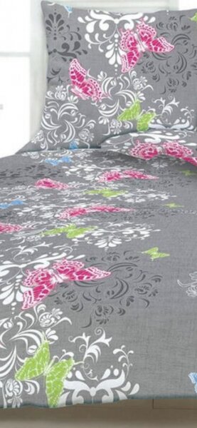Pillangók kert pamut ágyneműhuzat TiaHome - 1x Párna 90x70cm, 1x Paplan 140x200cm