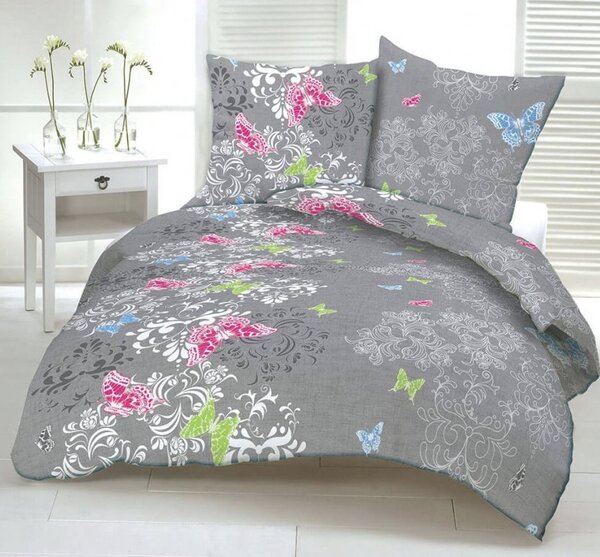 Pillangók kert pamut ágyneműhuzat TiaHome - 1x Párna 90x70cm, 1x Paplan 140x200cm