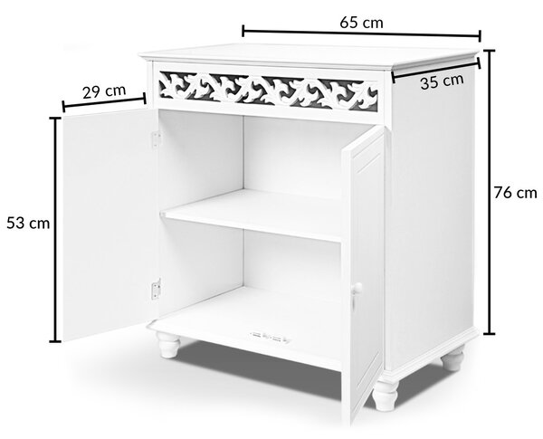 JERSEY komód, 76x65x35cm, fehér Casaria