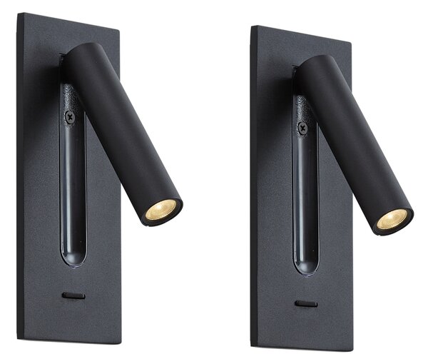 2 darabos modern fekete fali lámpa LED-del - Plaza