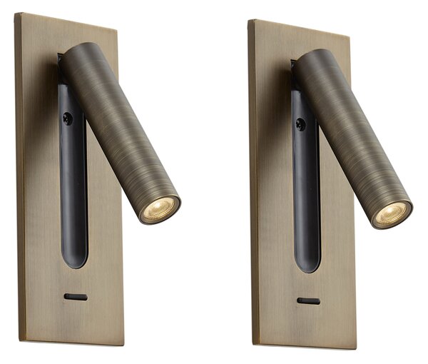 2 darabos modern fali lámpa szett sötét bronz színben LED-del - Plaza