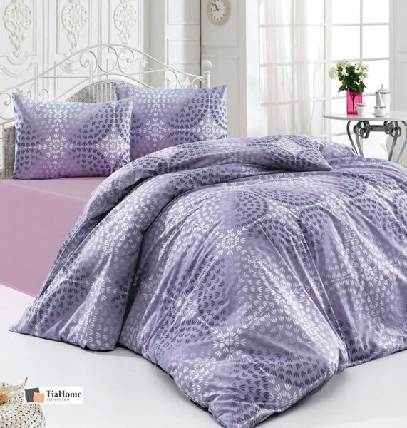 Luxor lila pamut ágyneműhuzat TiaHome - 1x Párna 90x70cm, 1x Paplan 140x200cm