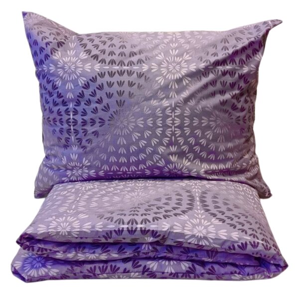 Luxor lila pamut ágyneműhuzat TiaHome - 1x Párna 90x70cm, 1x Paplan 140x200cm