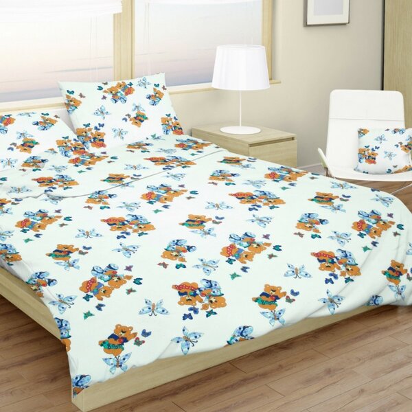Pamut gyerek ágynemű Játékmackók fehér TiaHome - Detský set 130x90cm + 65x45cm