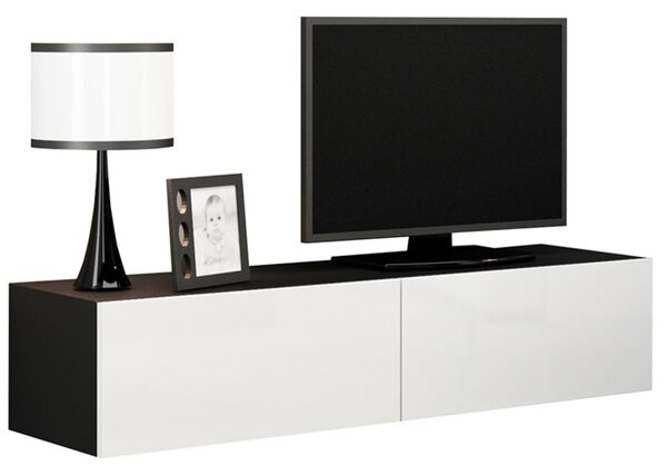 BUTORLINE TV szekrény 140 GOVI VG4C fekete / fehér fényes