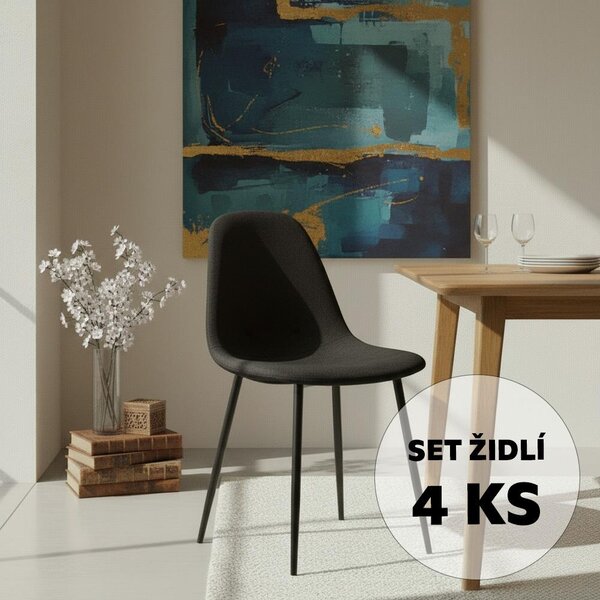 Avenberg RIVA Étkezőszék szett - 4db, fekete