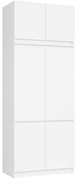 AKORD CLP S90 Szafa Nadstawką 6 Ajtós Laminált Fehér