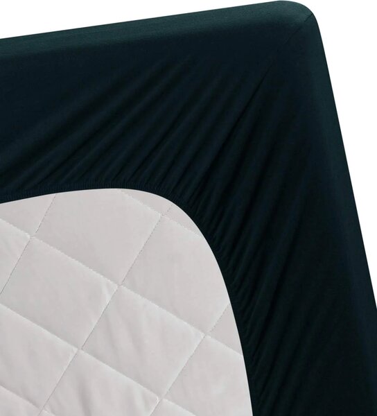 Jersey fekete lepedő TiaHome - 70x140cm
