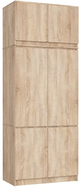 AKORD CLP S90 Szafa Nadstawką 6 Ajtós Laminált Forgácslap Sonoma Tölgy