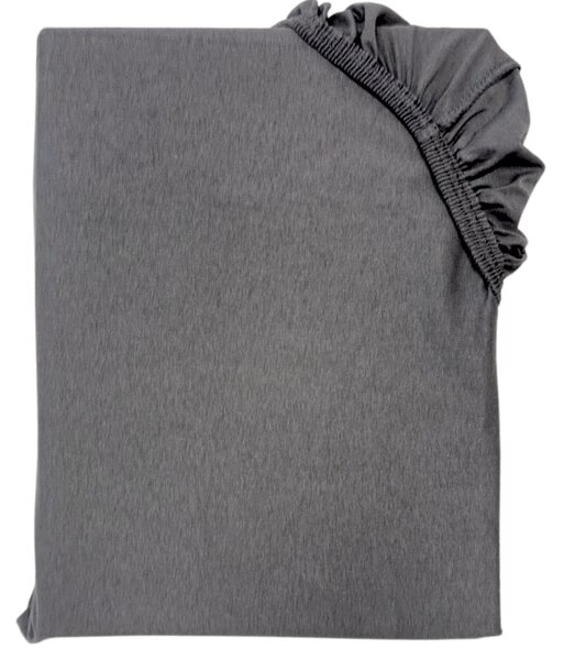 Jersey sötétszürke lepedő TiaHome - 70x140cm