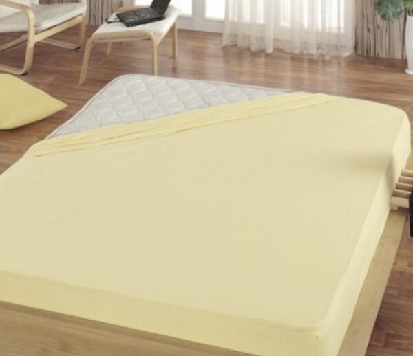 Jersey világossárga lepedő TiaHome - 60x120cm