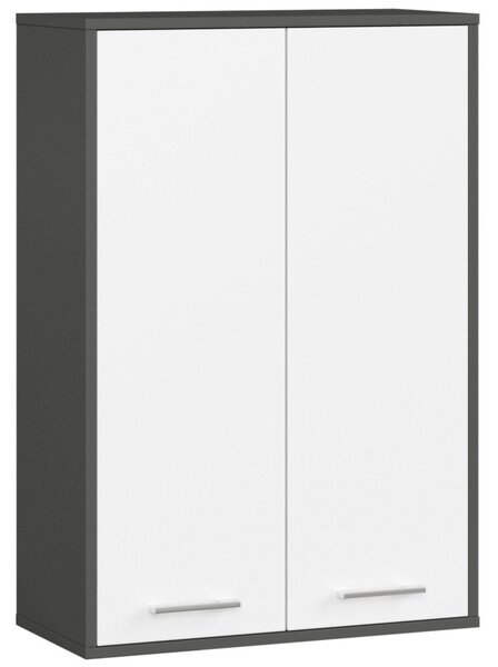 AKORD FIN Fali Fürdőszobaszekrény 2 Ajtós Grafit Szürke/Fehér 64 cm