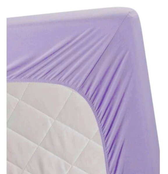 Jersey világoslila lepedő TiaHome - 70x140cm