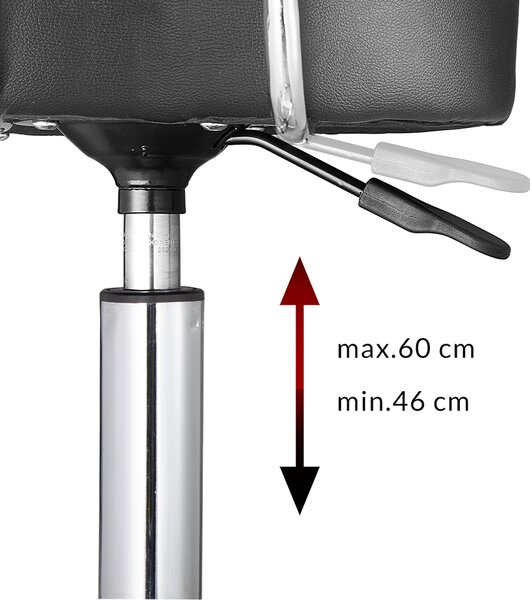Casaria® Görgős szék háttámlával - fekete