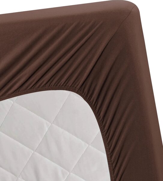 Jersey sötétbarna lepedő TiaHome - 70x140cm