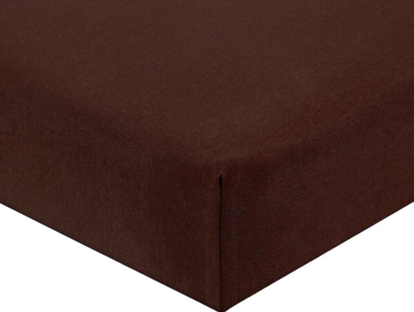 Jersey sötétbarna lepedő TiaHome - 70x140cm