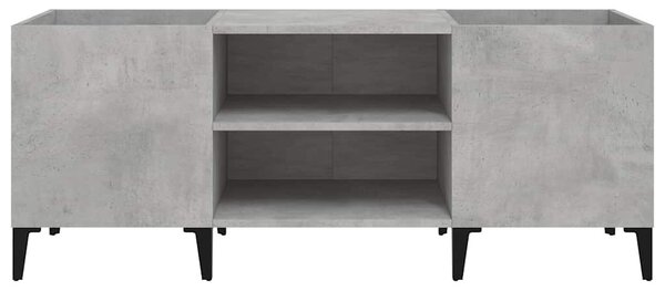 Betonszürke szerelt fa hanglemezszekrény 121x38x48 cm