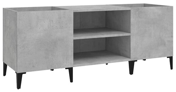 Betonszürke szerelt fa hanglemezszekrény 121x38x48 cm