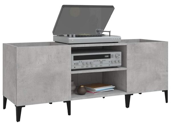 Betonszürke szerelt fa hanglemezszekrény 121x38x48 cm