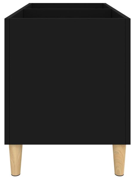 Fekete szerelt fa hanglemezszekrény 74,5x38x48 cm