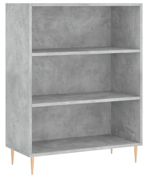 Betonszürke szerelt fa könyvespolc 69,5 x 32,5 x 90 cm
