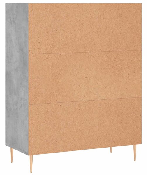 Betonszürke szerelt fa könyvespolc 69,5 x 32,5 x 90 cm
