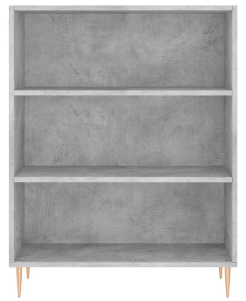 Betonszürke szerelt fa könyvespolc 69,5 x 32,5 x 90 cm